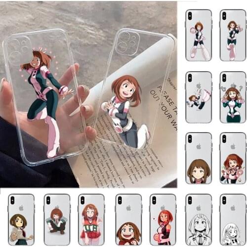 YNDFCNB Ochaco Uraraka My Hero Academia Phone Case for iPhone 11 12 pro XS MAX 8 7 6 6S Plus X 5S SE 2020 XR cover