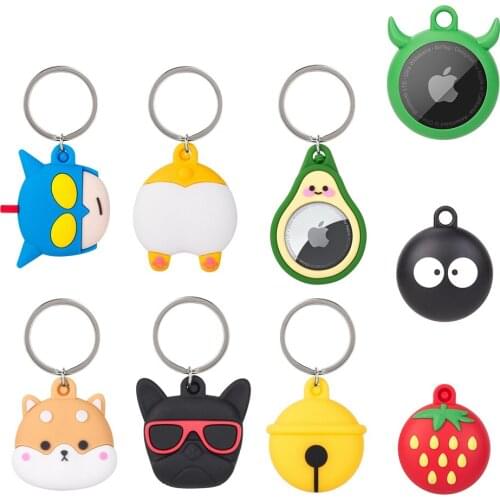 For AirTag Case Locator Cute Funny Dog Cartoon Silicone Protection Anti-lost Protective shell For AirTags Locator Tracker Cover