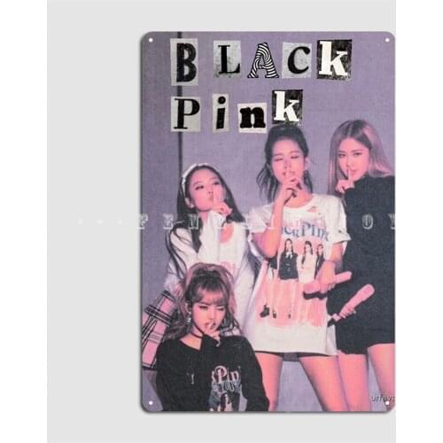 Black Pink Aesthetic Poster Metal Plaque Pub Garage Designing Wall Decor Cinema Garage Tin Sign Posters