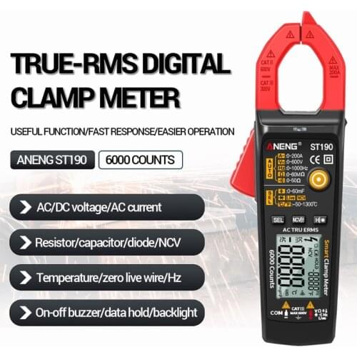 ANENG ST190 Clamp Meter 6000 Counts True RMS Digital Professional Multimeter AC Current Clamp Tester Meters Voltmeter Auto Range