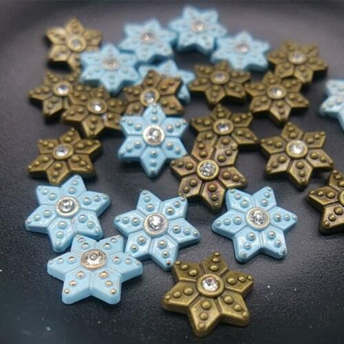 Flower Rhinestone Studs Hot-Fix Loose Rhinestone 12MM Blue/Bronze Rhinestones Rivets Jean Decorations Iron Studs Accessories