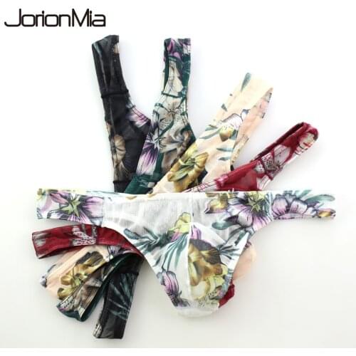 Mens Underwear Thong Sexy Printed Personal Briefs Bikini G-string Thong Jocks Tanga Underpants Man Shorts Exotic T-back Y04-1
