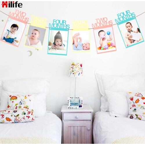 Home Decor Photo Frame for Baby Rope and Foam Vintage Craft Paper Photo Frames DIY 12pc/set Birthday Party Decor