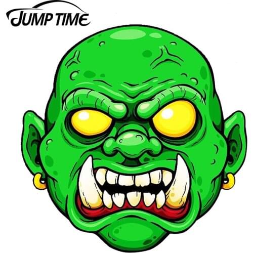 JumpTime 13cm x 12.5cm Scary Halloween Evil Zombie Head Dead Auto Moto Vinyl JDM Car Tank Rear Windshield Decal