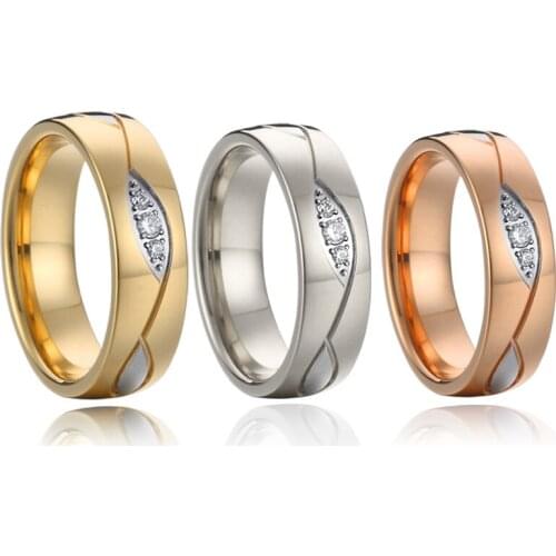 Classic Europe Style LOVE Alliances Marriage Anniversary Wedding Rings for women girls Engagement ring Rose Gold Color