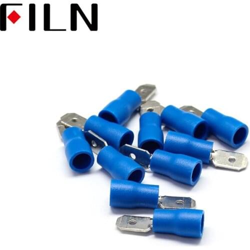 MDD2-187 Male Insulated Electrical Crimp Terminal for 1.5-2.5mm2 wire Connectors Cable Wire Connector Terminal AWG 16- 14