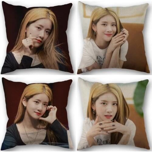 Nice WJSN Exy KPOP Star Pillowcase Cotton Linen Fabric Square Zipper Pillowcase New 45X45cm Wedding Decorative Pillow cover 0519
