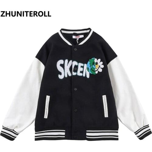 Japan Style Jacket Men Towel Embroidery Patchwork Harajuku Bomber Baseball Coats Streetwear High Street Fashion Tops Clothing