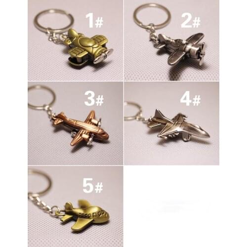 Simulation Miniature Small Mini Version Alloy Material Retro Aircraft Fighter Model Keychain Pendant