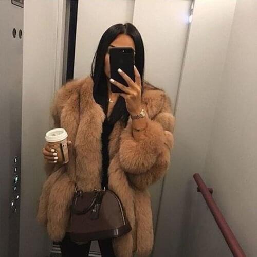 Mink Coats Women Winter Top Fashion Pink FAUX Fur Coat Elegant Thick Warm Outerwear Fake Fur Woman Jacket Dropshipping Fulfill