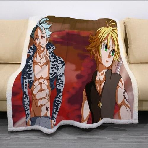 2020 NEW The Seven Deadly Sins Blanket 3D Print Sherpa Blanket on Bed Kids Girl Flower Home Textiles Dreamlike Style 04