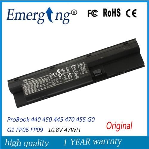 10.8V 47WH New Original Laptop Battery for HP ProBook 440 450 445 470 455 G0 G1 FP06 FP09 H6L26AA H6L27AA