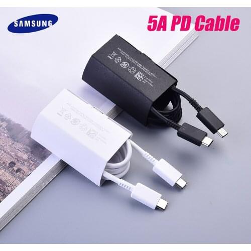 Original Samsung S21 S20 Note 10 Plus USB Type C Cable To USB C Cable 5A Fast Charging Charger Line For Galaxy Note 20 S21 Ultra