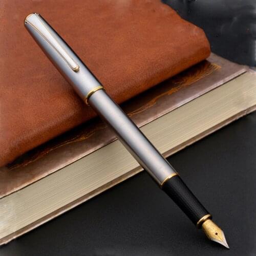 Luxury Quality Brand HERO 704 Stainless Fountain Pen Classical Design 0.7mm Nib Stationery Office School Supplies Ink Pens