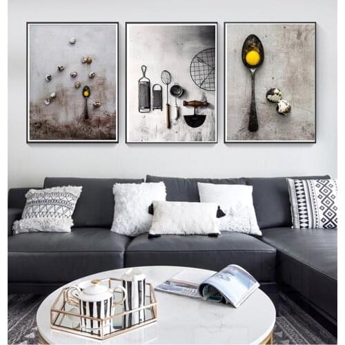 Nordic Modern Style Kitchen Utensils and Appliances Posters Art Canvas Pictures for Living Room Home Decor Painting Unframed