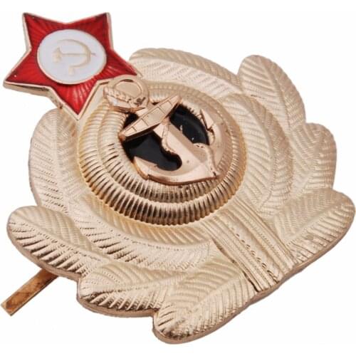 SOVIET RUSSIAN NAVY USSR MARINES MILITARIA METAL HAT BADGE