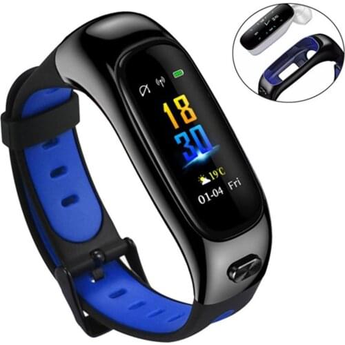 Sport Smart Watch Headset Fitness Tracker Heart Rate Monitor Wireless Earphone with Microphone for IOS Android Phones