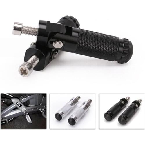 Universal Aluminum Alloy Motorcycle 8mm Bolts Round Pedal Folding Foot Rests Footrests Folding Motorcycle Folding Foot Rests