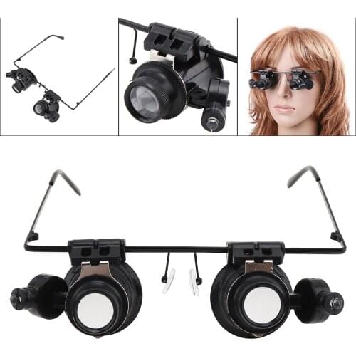 20x Magnifying Glass with Led Lights Watch Repair Magnifier Dual/Single Eye Loupe Watch Glasses Jewelry Repair Tool Herramienta