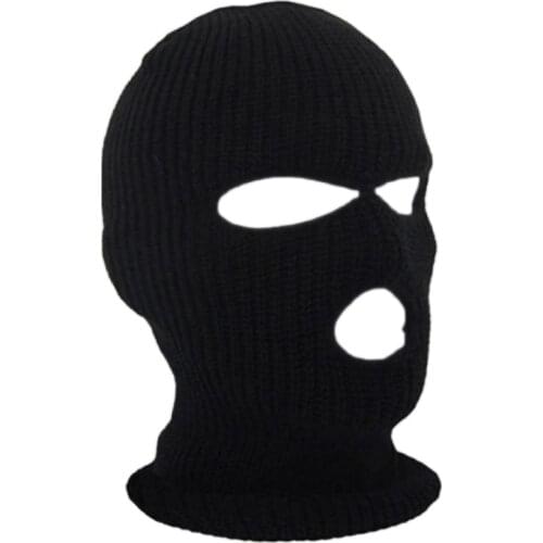 3-Hole Ski Mask Balaclava Knit Hats Face Shield Beanie Caps Snow Winter Neck Warmer Bike Motorcycle Helmet Ski Face Covers