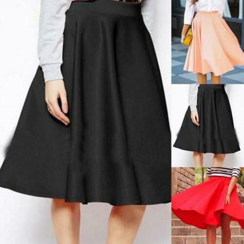 Casual Midi Skirt For Women High Waist Midi Spring Summer Female Bottom Skirts