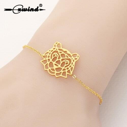 Cxwind Stainless Steel Bracelet Tiger Pulseras Women Gift Cuff Jewelry Fashion Animal Tiger Head Charm Bracelets Bangles