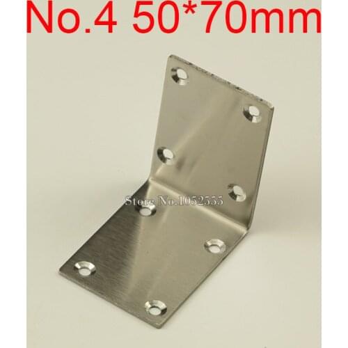10PCS 50*70mm stainless steel furniture corners angle bracket L shape metal frame board support fastening fittings K274