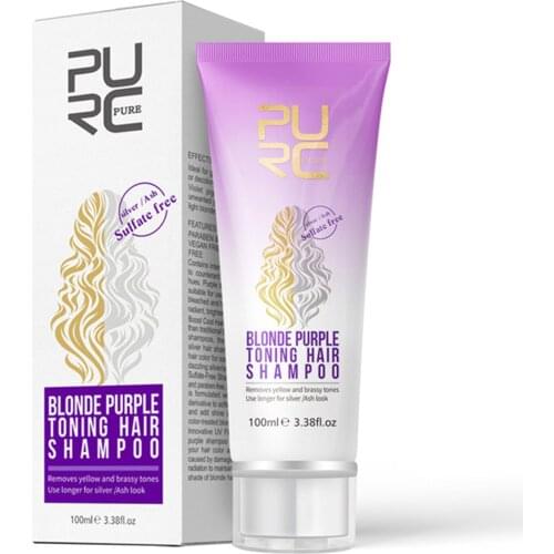 100ml No Yellow Blonde Hair Shampoo Anti Brass Off Purple Shampoo Hair Color Dyed Treatment MPwell