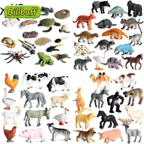 12Pcs Small Mini Wild Animals Chicken Frog Model Simulation Hatchery Tadpole Growing Cycle Action Figures Toys for children Gift