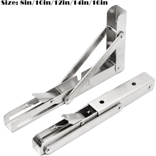 2pcs stainless steel Folding Stand Table Bracket Shelf Bench 200kg load weight space saving furniture DIY Bookshelf kitchen