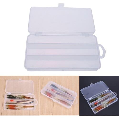 3 Multifunction Transparent Plastic Hook Storage Case Compartments Single Layer Fly Fishing Lure Tackle Box Fishing Supplies