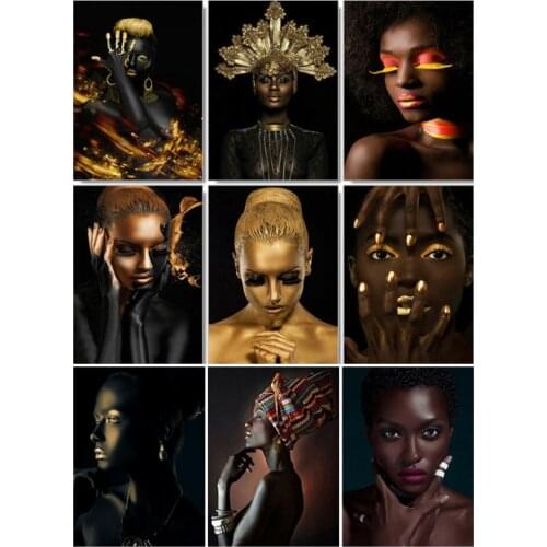 DIY 5D Diamond Mosaic Painting Full Square African Woman Diamond Embroidery Cross Stitch Abstract Portrait Art Needlework Crafts