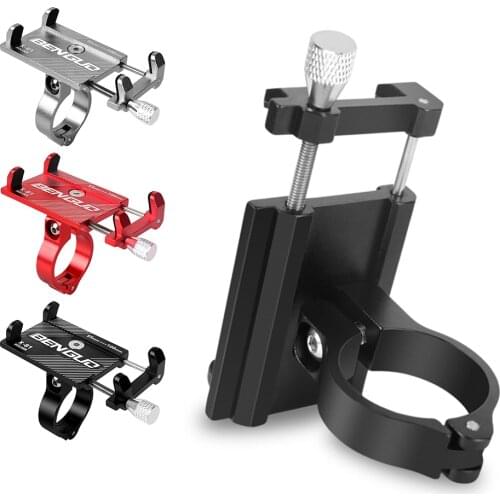 Aluminum Bicycle Universal Phone Holder MTB Mountain Bike Motorcycle Cycling Handlebar Clip Stand for 3.5"to 6.2" Smartphones