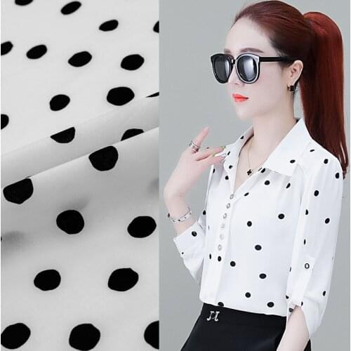 Irregular Wave Point On White Cotton Fabric For Dress Tissus Au MÈTre Telas Por Metro Sewing Ткань Для Шитья Vestidos Tissu Tela