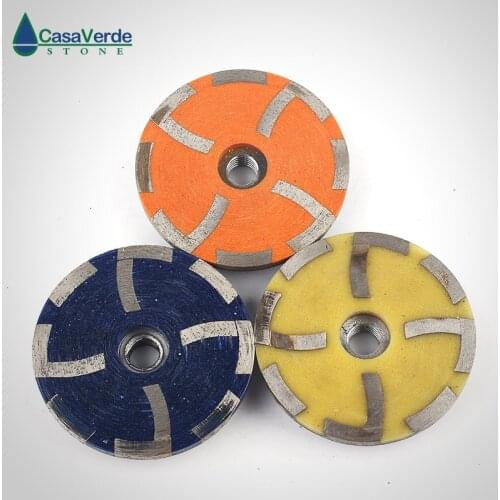 Free shipping 3pcs 4 inch diamond filling resin grinding cup wheels coarse# medium# fine# M14 or 5/8-11 thread for stone