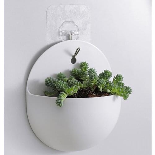 Hydroponic Vase Plastic Creative Nordic Decor Wall Hanging Cachepot Container Flower Pot Punch Free Home Garden Decoration