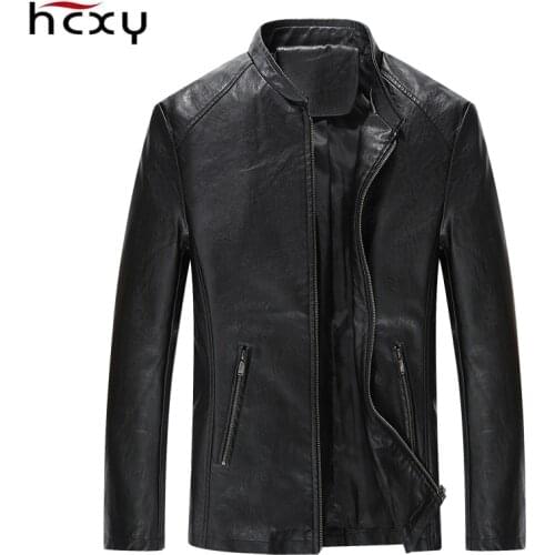 HCXY Men's Faux Leather Jackets