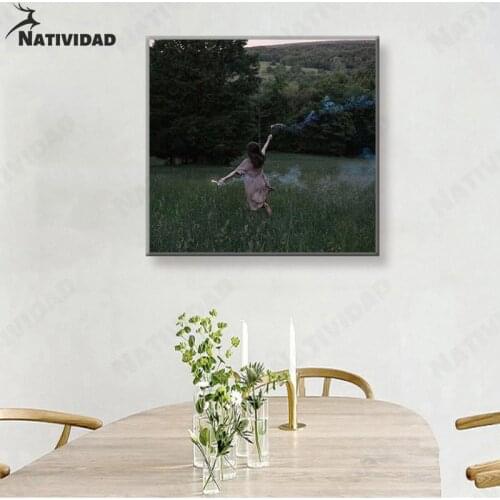 Canvas Painting Accessories Wall Decor Poster Home Decoration Modern Girl Firework Back View Forest Girl Bedroom Decoration