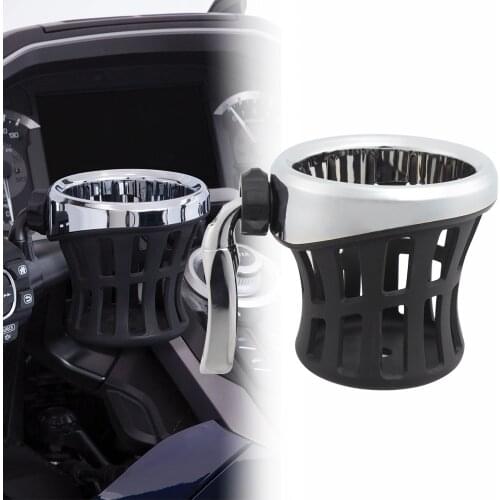 Chrome Aluminum Motorcycle Drink Cup Holder Handlebar Beverage Support Bracket Fit For Honda Gold Wing GL1800 2018-UP Models