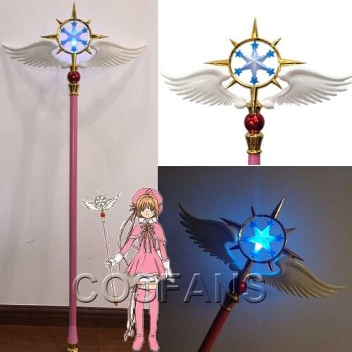120cm Length Cardcaptor Sakura Clear Card Kinomoto Sakura Cosplay Star Dream Stick Magic Wand Halloween Party Cosplay Props New