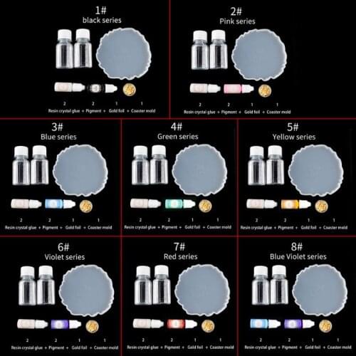 Resin Casting Coaster Pigment Molds Kit Resin Silicone Coaster Molds Geode Agate Epoxy Coaster Molds Art Crafts Tools