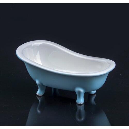 Ceramic Soap Dishes Shower Soap Case Household Container Storage Box Bathroom Accessories Bathtub Shape Creative Ornaments