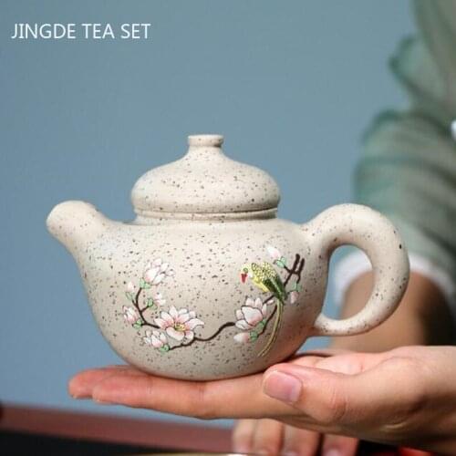 Chinese Yixing High-end Tea Pot Flower Pattern Purple Clay Teapot Kettle Handmade Boutique Teaware Tea Ceremony Gift 290ml