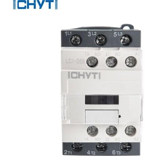 LC1-D0910 AC Contactor 9A 3 Phase 3-Pole 380V 220V 110V 36V 24V 50/60Hz Din Rail Mounted 3P+1NO Normal Open