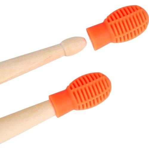 2 PCS Drum Stick Protective Cover Set Silicone Mallet Protectors Protable Drumstick Silent Practice Cap Sleeve wtih Storage Box