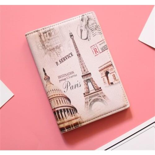 The Eiffel Tower Passport Cover Waterproof Passport Holder Landscape Designer Travel Passport Wallets for Documents Card Holder