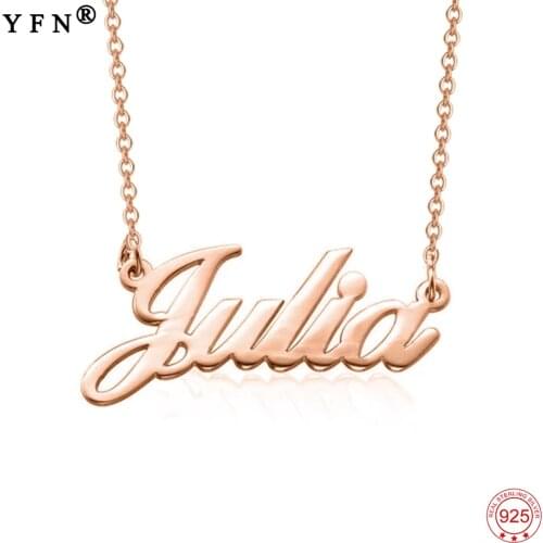 YFN DIY Name Necklace Customize Name Necklace Adjustable Chain 18in Personalize Letters Jewelry Chains Couple Name DIY Necklaces