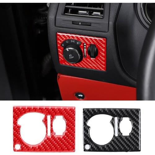 Real Carbon Fiber Interior Headlight Switch Button Panel Cover Trim for Dodge Challenger 2008-2014 Car Accessories