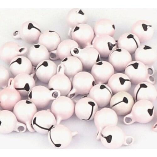 Light Pink Jingle Bells Christmas Bells Decorative Bells Sound Bells Ornament Bells Beads Charm Pendants Jewelry Making Findings