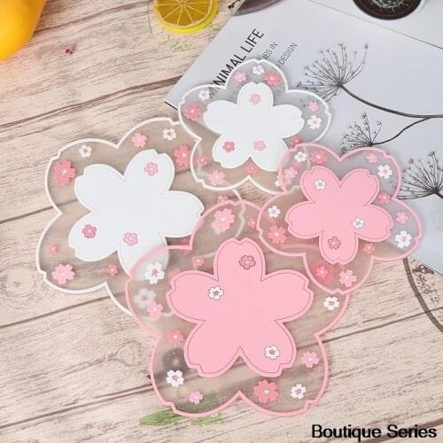 Practical Cherry Blossom Insulated Table Mat Home Office Non-slip Tea Coaster Home Essentials